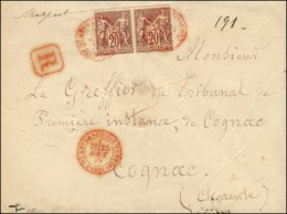 Càd Rouge (1) AFFRANCHISSEMENT (1) / PARIS / N° 67 (paire) Sur Lettre Recommandée. 1879. - TB /... - 1876-1878 Sage (Type I)