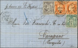 Càd PARIS / R. BONAPARTE / N° 38 (2) + 64 + 66 Sur Lettre Pour Carupano. 1876. Bel Affranchissement. -... - Andere & Zonder Classificatie