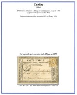 GC 1245 / N° 59 Càd T 23 CUBLIZE (68) Sur Carte Précurseur. 1873. - TB / SUP. - R. - 1871-1875 Cérès