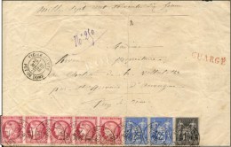 Càd T 18 VIC LE COMTE / PUY DE DOME / N° 49 (bande De 5, 1 Ex Pd) + N° 78 (2) + N° 89 Sur Lettre... - 1870 Uitgave Van Bordeaux