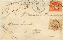 GC 2834 / N° 28 + 48 Càd T 17 PEYREHORADE (39) Sur Lettre Chargée. 1871. - TB. - R. - 1870 Uitgave Van Bordeaux