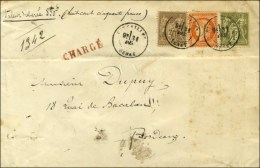 Càd VERSAILLES / SENAT / N° 38 + 69 + 72 Sur Lettre Chargée, Au Verso Descriptif Rouge. 1878. -... - 1870 Beleg Van Parijs