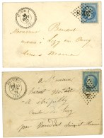Lot De 2 Lettres Du Bureau De Puiseux Affranchies Avec N° 29 Obl GC 3038 Càd T 22 (1867) Et T 24 (1871).... - 1863-1870 Napoleon III Gelauwerd