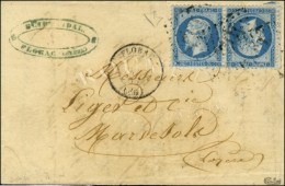 GC 1528 / N° 22 Paire Tête Bêche Càd T 15 FLORAC (46). 1865. - TB. - R. - 1862 Napoleon III