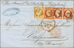 PC 1495 / N° 13 (pd) + 16 + 17 Paire (1 Ex Pd) Càd Rouge BUREAU MARITIME / LE HAVRE Sur Lettre Pour... - 1853-1860 Napoleon III