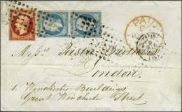 Rouleau De Gros Points / N° 14 Paire + 17 Càd PARIS (60) Sur Lettre 3 Ports Pour Londres. 1855. - TB /... - 1853-1860 Napoleon III