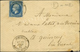 Càd T 18 MONTBOZON / HAUTE-SAÔNE / N° 14 Sur Lettre Pour Quincey. 1882. Usage Exceptionnellement... - 1853-1860 Napoleon III