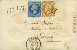 PC 1599 / N° 13 + 14 Càd 15 JUSSEY (69) Sur Lettre Chargée Locale, Au Verso Descriptif De... - 1853-1860 Napoleon III