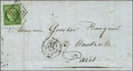 Grille / N° 2 Sur Lettre Avec Texte De Paris Pour Paris. Au Verso, Càd D'arrivée 12 JUIL. 51. -... - 1849-1850 Ceres