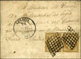 Grille / N° 1 Paire Càd T 14 LUXEUIL (69) 28 JUIL. 1851 Sur Lettre Avec Texte Au Tarif De Militaire. -... - 1849-1850 Cérès