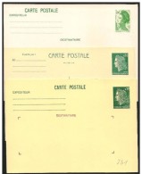 Francia/France: Intero Postale, Postal Stationery, Entier Postaux, 3 Pezzi, 3 Pièces, 3 Pieces - Verzamelingen En Reeksen: PAP