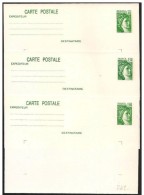 Francia/France: Intero Postale, Postal Stationery, Entier Postaux, 3 Pezzi, 3 Pièces, 3 Pieces - Konvolute: Ganzsachen & PAP