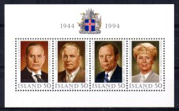 Iceland - 1996 - 50th Anniversary Of Republic/Presidents Miniature Sheet - MNH - Ungebraucht