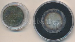 Ausztria 1851A 1Kr Br + 1957. 10Sch Ag T:2- Patina
Austria 1851A 1 Kreuzer Br + 1957. 10 Schilling Ag C:VF... - Ohne Zuordnung