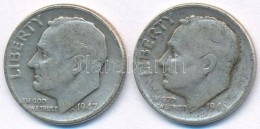 Amerikai Egyesült Államok 1946-1947. 1D Ag 'Roosevelt' (2x) T:2-
USA 1946-1947. 1 Dime Ag 'Roosevelt'... - Unclassified