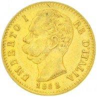 Olaszország 1882R 20L Au 'I. Umberto' (6,44g/0.900) T:2 Kis Ph. 
Italy 1882R 20 Lire Au 'Umberto I'... - Non Classés