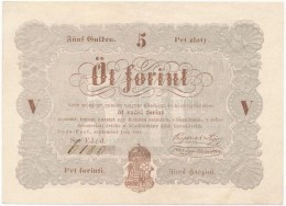 1848. 5Ft 'Kossuth Bankó' Barna T:II - Unclassified