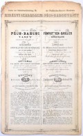 Budapest / Pest (?) 1868. 'Pécs-Barcsi Vasút' Kölcsön Kötvénye 200Ft... - Unclassified