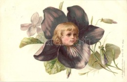 T2 1899 Boy, Floral Litho Greeting Card - Unclassified