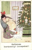 T3 'Kellemes Karácsonyi ünnepeket!' üdvözlÅ‘lap / Christmas Greeting Card S: Anny Tekauz (kis... - Non Classés