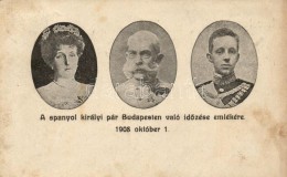 T2/T3 1908 A Spanyol Királyi Pár Budapesten; Kiadja LÅ‘bl Dávid és Fia / Alfonso XIII... - Non Classés