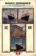 * T4 'Banco Germanico'  Bank Advertisement, Steamships (pinhole) - Unclassified