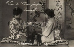 T2 'Vino Di China Ferruginoso Serravallo' / Chinese Wine Advertisment Of J. Serravallo, Japanese Geishas, Folklore - Zonder Classificatie