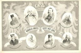 ** T1 Viribus Unitis, Gott Mit Uns / Propaganda Card, Franz Joseph, Wilhelm II - Non Classés