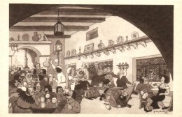 ** T1 1933 Chicago World's Fair Art Postcard, A Speakeasy In Old Time; Messrs Wellens & Godenne S: Jean Dratz - Unclassified