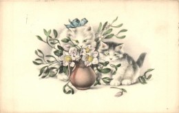 T2/T3 Cats With Flowers, M. Munk Vienne Nr. 784. (EK) - Ohne Zuordnung