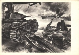 ** T2/T3 Un Char D'assaut Allemand Prend Sous Son Feu Des Unités De La Flotte Anglaise / German Panzer III... - Zonder Classificatie