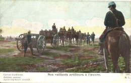 * T2 'Nos Vaillants Artilleurs á L'oeuvre' Convoi D'artillerie / Our Valiant Gunners At Work, Artillery... - Zonder Classificatie