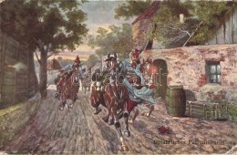 T2/T3 'Gefährlicher Patrouillenritt' / Patroling Hussars, Art Postcard (EK) - Ohne Zuordnung