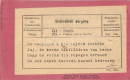 T2 Drótnélküli Sürgöny Képeslapra Ragasztva, Galantai Gyula Kiadása /... - Zonder Classificatie