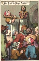 ** T1/T2 Für Streitsüchtige Weiber / For Quarrelsome Wives, Women's Punishment, E. Nister Litho - Sin Clasificación