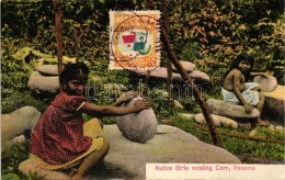 * T1/T2 Native Girls Mealing Corn, Panama; Folklore - Zonder Classificatie