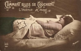 * T2/T3 'Comment Elles Se Couchent, L'ingenue: En Révant' Erotic Postcard With Lady In Bed, Idéa 621... - Ohne Zuordnung