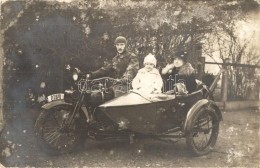 ** T2/T3 Motorcycle With Sidecar, Family, Photo - Unclassified
