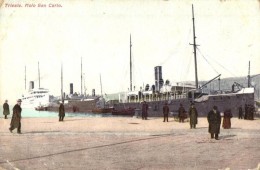 ** T3 Trieste, Molo San Carlo / Port, Steamships (EB) - Non Classés