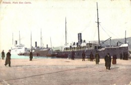 ** T3 Trieste, Molo San Carlo / Port, Steamships (EB) - Sin Clasificación