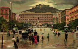 T2 Naples, Napoli; Via Municipio, Litho (fl) - Zonder Classificatie