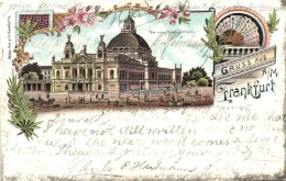 T3 1899 Frankfurt, Das Neue Schauspielhaus / Theatre, Floral, Art Nouveau Litho; Philipp Frey & Co. (EB) - Non Classés
