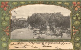 * T2/T3 Elberfeld, Gondelteich Im Zoologischen Garten / Zoological Garden Lake, Art Nouveau Litho (EK) - Ohne Zuordnung