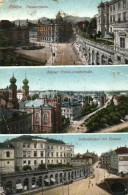 T3/T4 Bielsko-Biala, Bielitz; Theaterplatz, Kaiser Franz Josefstrasse, Schlossbazar, Tunnel / Theatre Square,... - Unclassified