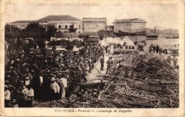 * T2/T3 Thessaloniki, Salonique; Pendant Le Démontage Du Zeppelin / Wrecked Zeppelin Airship - Non Classés