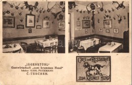 * T4 Cesky Tesín, Teschen; Jägerstübl Gastwirtschaft Zum Krummen Hund / Restaurant Interior (fa) - Ohne Zuordnung