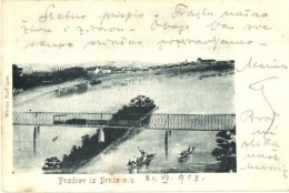 T2 Bród, Slavonski Brod; Száva Vasúti Híd, Vonat, Kiadja Wittwe Paul / Railway Bridge,... - Ohne Zuordnung