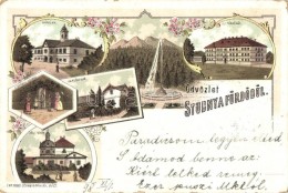 T2 1898 StubnyafürdÅ‘, Stubnianske Teplice; Kápolna, Új FürdÅ‘ház, Kertész... - Ohne Zuordnung