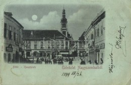 * T3/T4 1899 Nagyszombat, Trnava; FÅ‘tér, Leopold Herzog, Bauer és Manheimer üzletei / Main... - Sin Clasificación