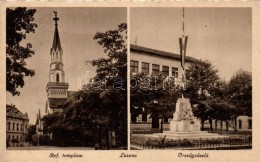 T2/T3 Losonc, Lucenec; Református Templom, Országzászló / Church, National Flag (EK) - Ohne Zuordnung